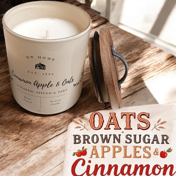Cinnamon Apple & Oats Highly Scented Hand Poured 8.5oz By DW Home - Picture 3 of 9